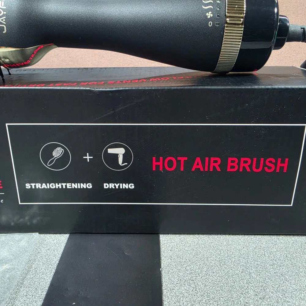 Jayfond Hot Air Brush Styler Dryer Womens Black Gold New 3-in-1 Volumizer